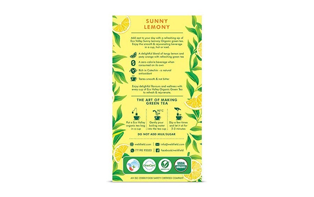 Weikfield Eco Valley Organic Tea Sunny Lemony   Box  30 pcs